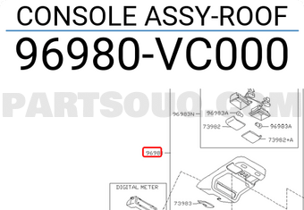 Nissan 96980VC000 CONSOLE ASSY-ROOF
