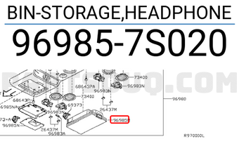 Nissan 969857S020 BIN-STORAGE,HEADPHONE