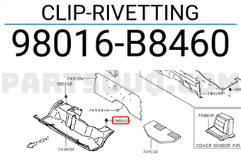 Nissan 98016B8460 CLIP-RIVETTING