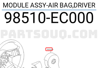 Nissan 98510EC000 MODULE ASSY-AIR BAG,DRIVER