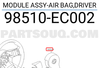 Nissan 98510EC002 MODULE ASSY-AIR BAG,DRIVER