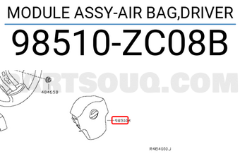 Nissan 98510ZC08B MODULE ASSY-AIR BAG,DRIVER