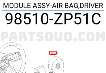 Nissan 98510ZP51C MODULE ASSY-AIR BAG,DRIVER