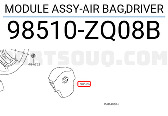 Nissan 98510ZQ08B MODULE ASSY-AIR BAG,DRIVER
