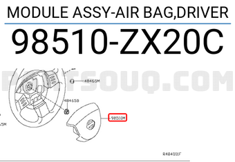 Nissan 98510ZX20C MODULE ASSY-AIR BAG,DRIVER
