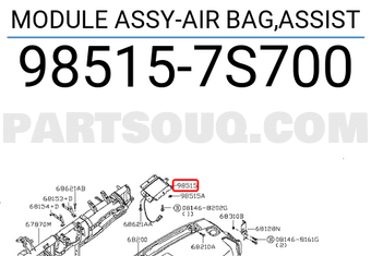 Nissan 985157S700 MODULE ASSY-AIR BAG,ASSIST