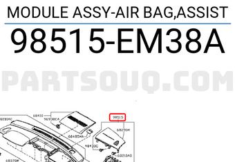 Nissan 98515EM38A MODULE ASSY-AIR BAG,ASSIST