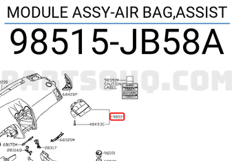 Nissan 98515JB58A MODULE ASSY-AIR BAG,ASSIST