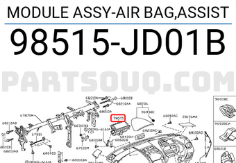 Nissan 98515JD01B MODULE ASSY-AIR BAG,ASSIST