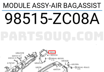 Nissan 98515ZC08A MODULE ASSY-AIR BAG,ASSIST