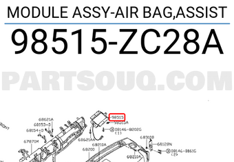 Nissan 98515ZC28A MODULE ASSY-AIR BAG,ASSIST