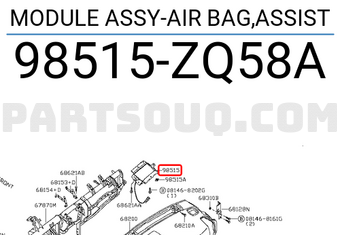 Nissan 98515ZQ58A MODULE ASSY-AIR BAG,ASSIST