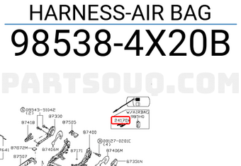 Nissan 985384X20B HARNESS-AIR BAG
