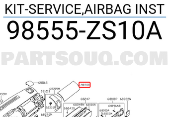 Nissan 98555ZS10A KIT-SERVICE,AIRBAG INST