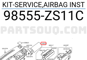 Nissan 98555ZS11C KIT-SERVICE,AIRBAG INST