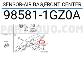 Nissan 985811GZ0A SENSOR-AIR BAG,FRONT CENTER