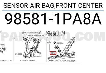 Nissan 985811PA8A SENSOR-AIR BAG,FRONT CENTER