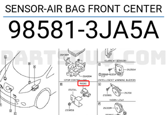 Nissan 985813JA5A SENSOR-AIR BAG FRONT CENTER