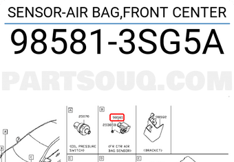 Nissan 985813SG5A SENSOR-AIR BAG,FRONT CENTER