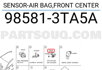 Nissan 985813TA5A SENSOR-AIR BAG,FRONT CENTER