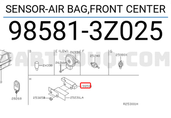Nissan 985813Z025 SENSOR-AIR BAG,FRONT CENTER
