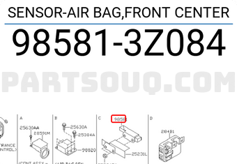 Nissan 985813Z084 SENSOR-AIR BAG,FRONT CENTER