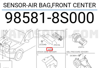 Nissan 985818S000 SENSOR-AIR BAG,FRONT CENTER