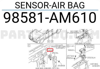 Nissan 98581AM610 SENSOR-AIR BAG