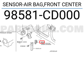 Nissan 98581CD000 SENSOR-AIR BAG,FRONT CENTER