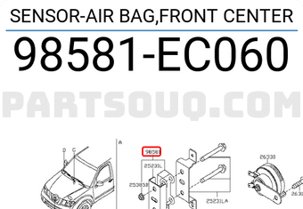 Nissan 98581EC060 SENSOR-AIR BAG,FRONT CENTER