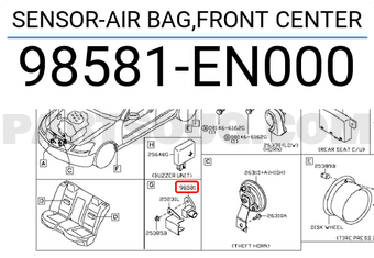 Nissan 98581EN000 SENSOR-AIR BAG,FRONT CENTER