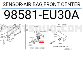 Nissan 98581EU30A SENSOR-AIR BAG,FRONT CENTER