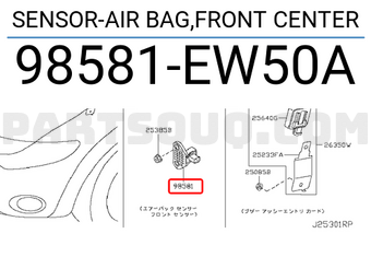 Nissan 98581EW50A SENSOR-AIR BAG,FRONT CENTER