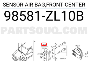 Nissan 98581ZL10B SENSOR-AIR BAG,FRONT CENTER