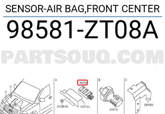 Nissan 98581ZT08A SENSOR-AIR BAG,FRONT CENTER
