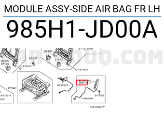 Nissan 985H1JD00A MODULE ASSY-SIDE AIR BAG FR LH