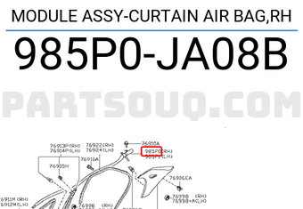 Nissan 985P0JA08B MODULE ASSY-CURTAIN AIR BAG,RH