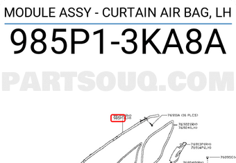 Nissan 985P13KA8A MODULE ASSY - CURTAIN AIR BAG, LH