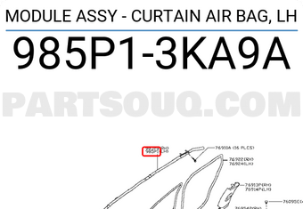 Nissan 985P13KA9A MODULE ASSY - CURTAIN AIR BAG, LH