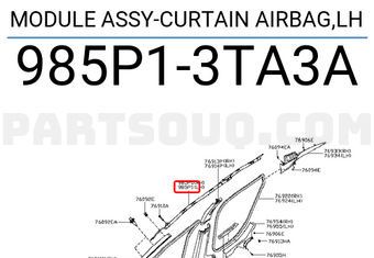 Nissan 985P13TA3A MODULE ASSY-CURTAIN AIRBAG,LH