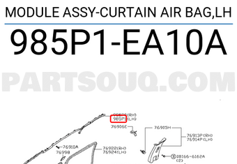 Nissan 985P1EA10A MODULE ASSY-CURTAIN AIR BAG,LH