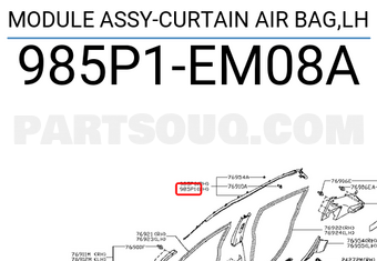 Nissan 985P1EM08A MODULE ASSY-CURTAIN AIR BAG,LH