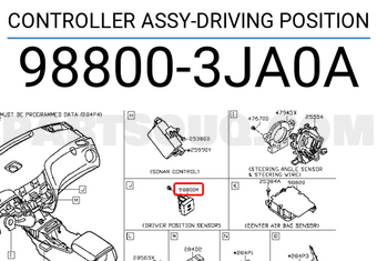 Nissan 988003JA0A CONTROLLER ASSY-DRIVING POSITION