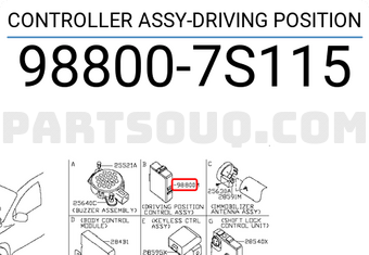 Nissan 988007S115 CONTROLLER ASSY-DRIVING POSITION
