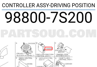 Nissan 988007S200 CONTROLLER ASSY-DRIVING POSITION