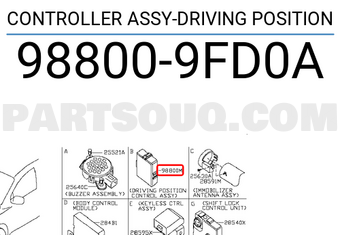 Nissan 988009FD0A CONTROLLER ASSY-DRIVING POSITION