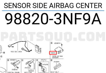 Nissan 988203NF9A SENSOR SIDE AIRBAG CENTER