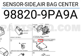 Nissan 988209PA9A SENSOR-SIDE,AIR BAG CENTER