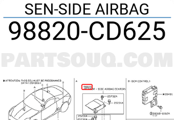 Nissan 98820CD625 SEN-SIDE AIRBAG