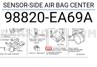 Nissan 98820EA69A SENSOR-SIDE AIR BAG CENTER